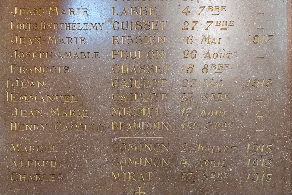 Oorlogsmonument in Kerk Saint-Loup #5
