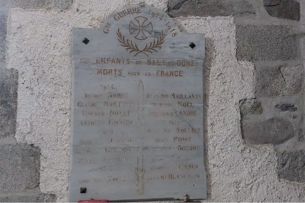 War Memorial  Salt-en-Donzy Church