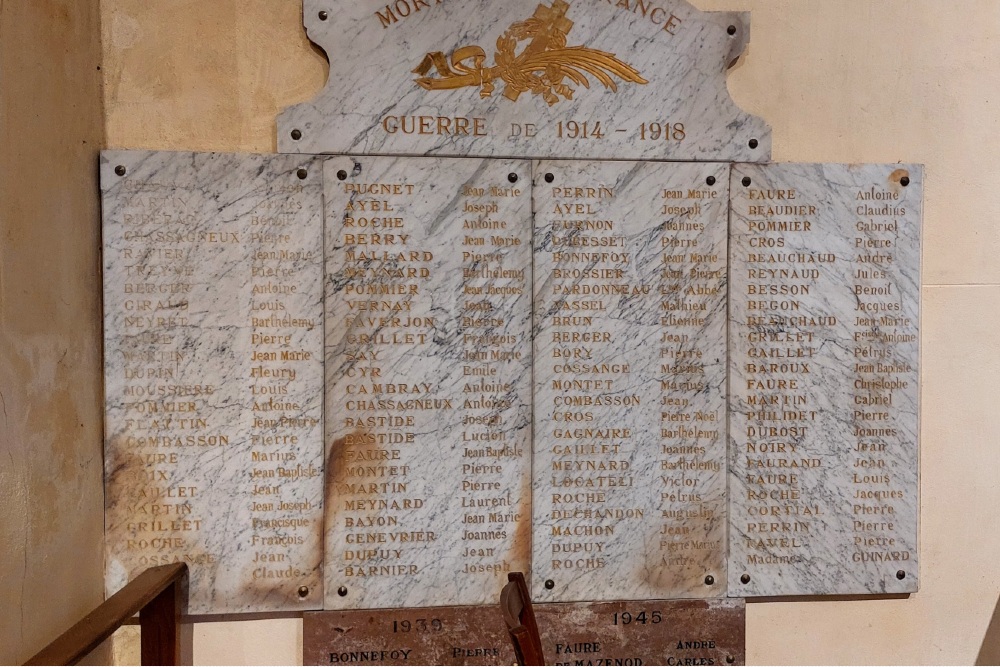 War Memorial Saint-Marcellin-en-Forez Church #1