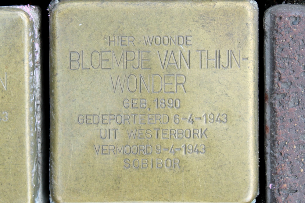 Stumbling Stones head of the of the Leeuwenstraat (former Achterom 4) #3