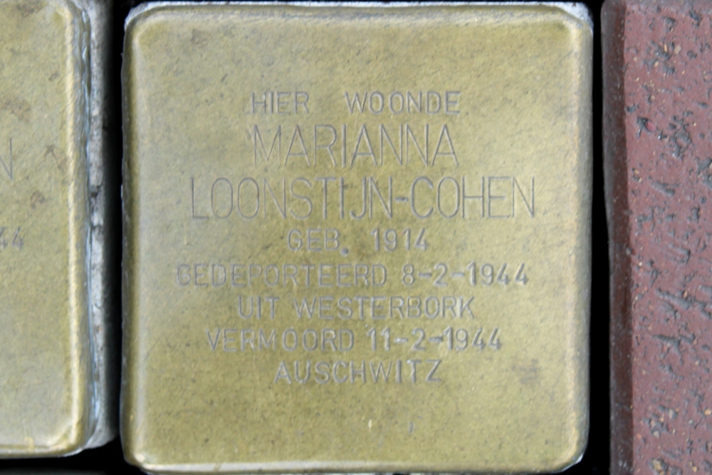 Stumbling Stones head of the of the Leeuwenstraat (former Achterom 12d) #3