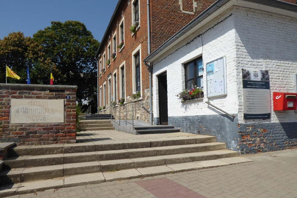 Gedenkteken Franse Burgerslachtoffers Incourt