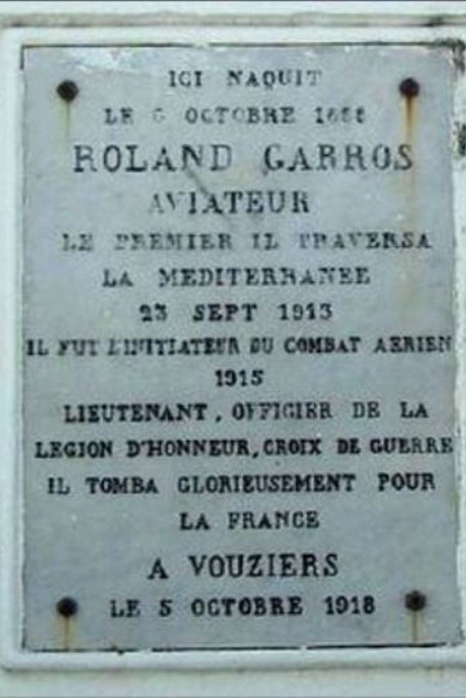 Plaque Roland Garros #1