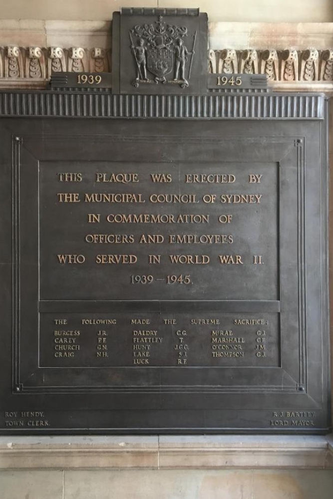 Monument Tweede Wereldoorlog Municipal Council of Sydney #1