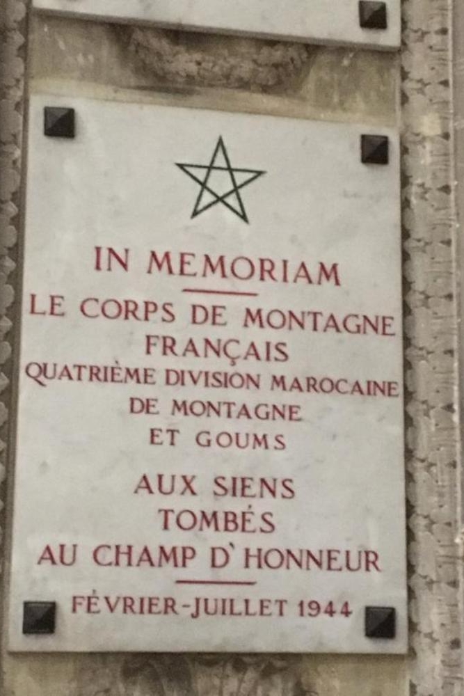 Memorial Corps de Montagne Français, 4ème Division Marocaine #1