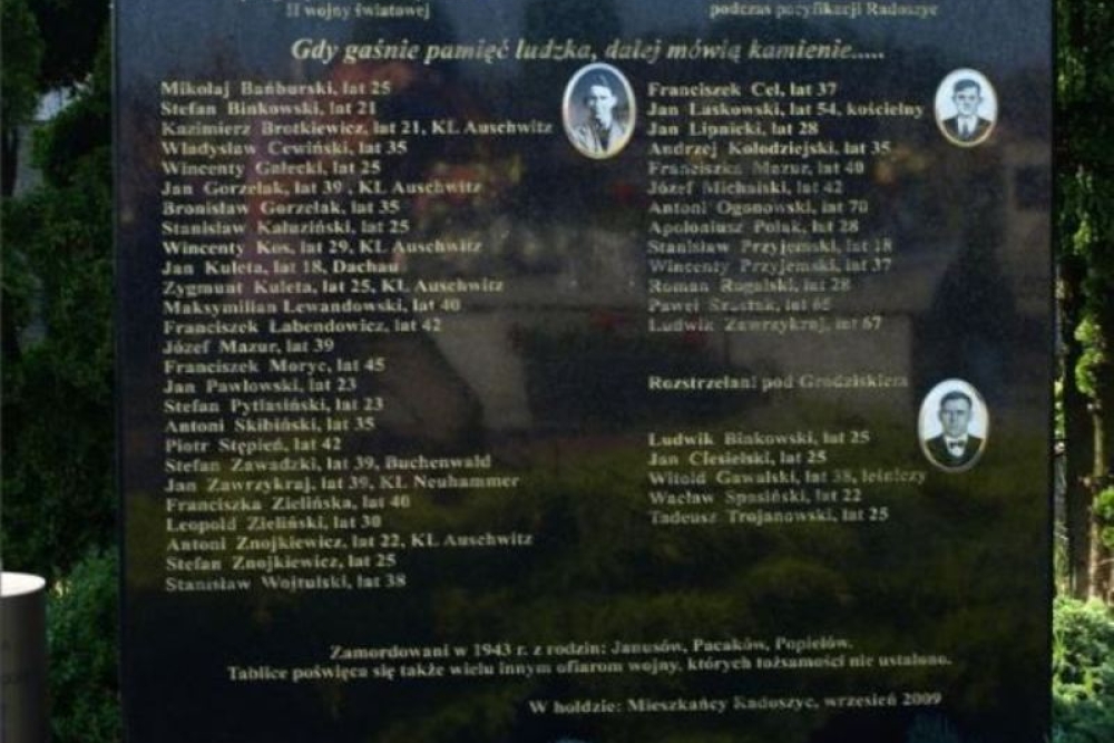 Memorial Killed Resistance Fighters Radoszyce