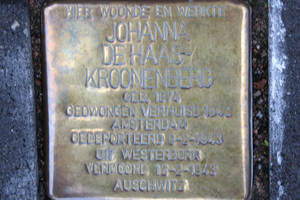 Stolperstein Huygensstraat 15 #2