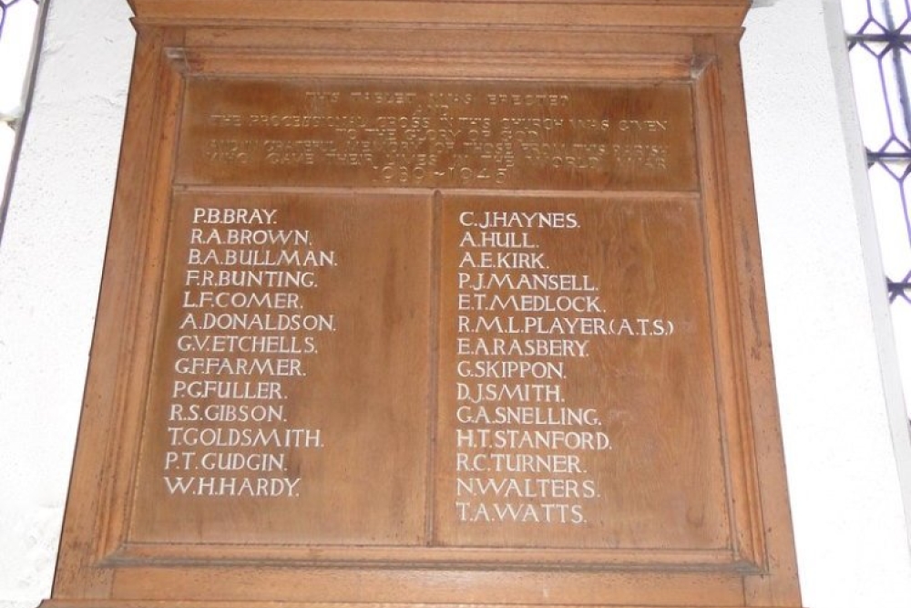 Monument Tweede Wereldoorlog St. Faith Church