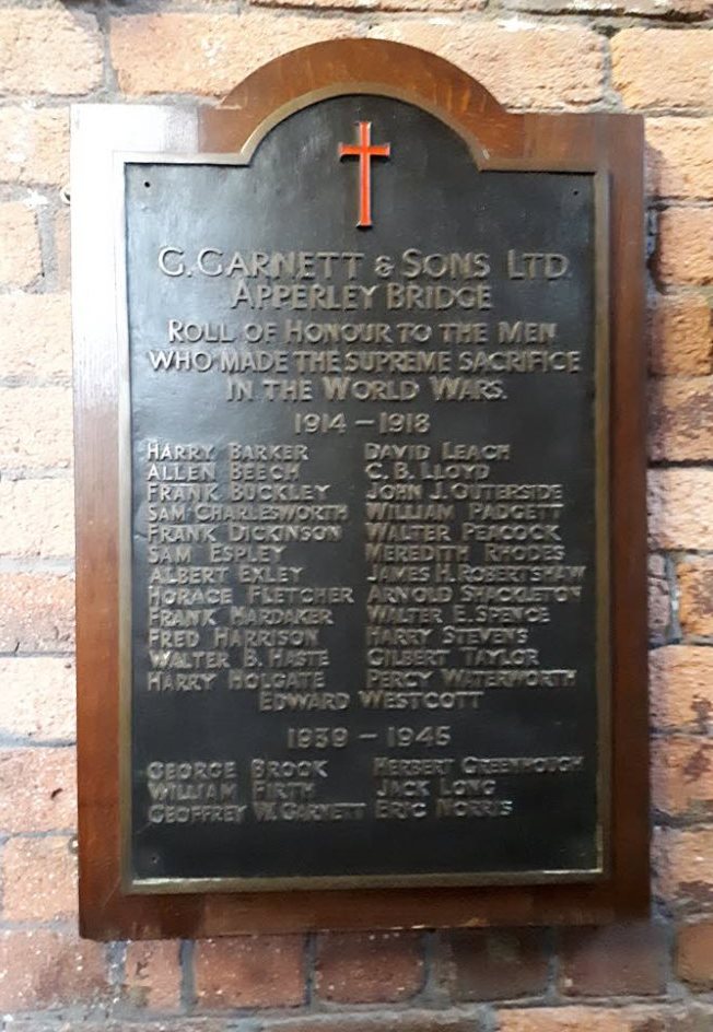 War Memorial G. Garnett & Sons