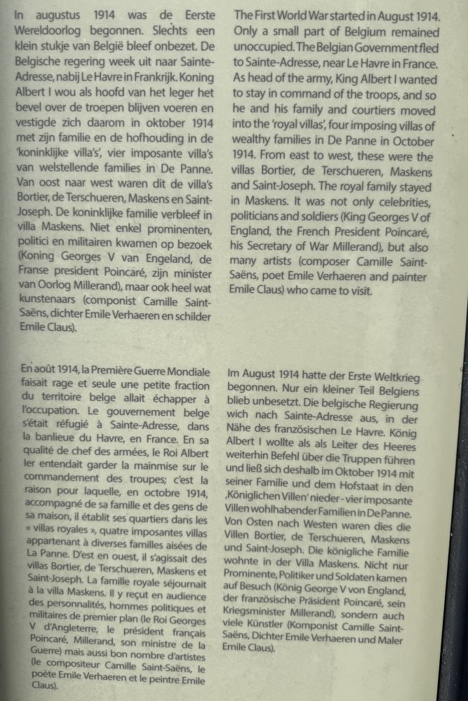 Informatiebord Koninklijke Villa's De Panne #2