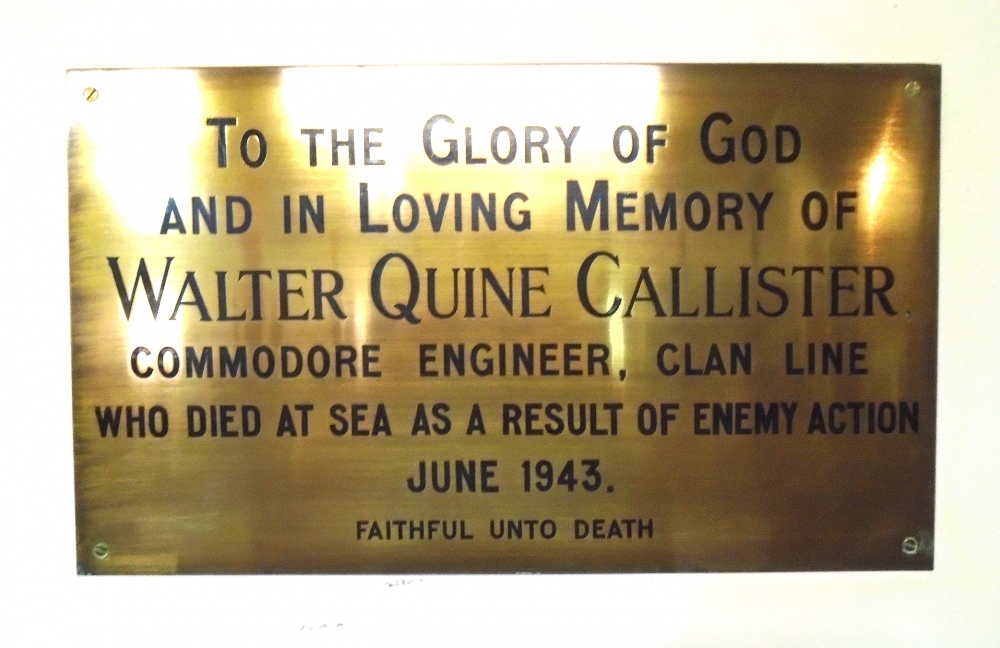 Gedenkteken Commodore Engineer Walter Quine Callister #1