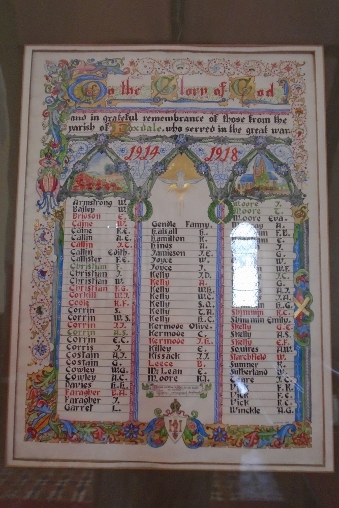 Roll of Honour Foxdale