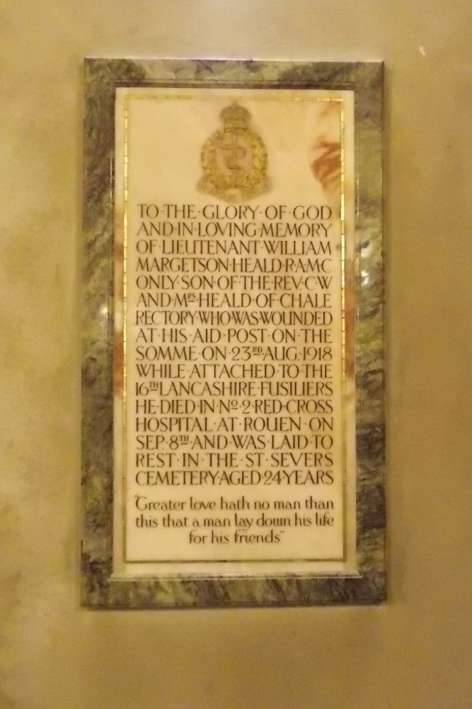 Memorial Lt. William Margetson Heald R.A.M.C. #1