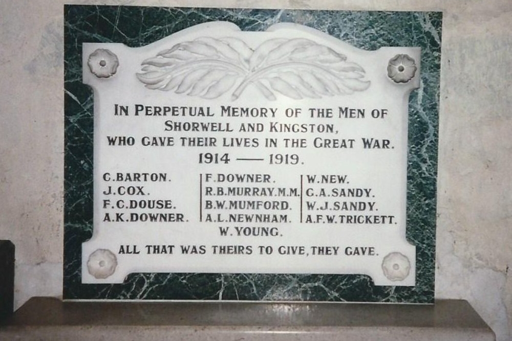World War I Memorial Shorwell and Kingston #1
