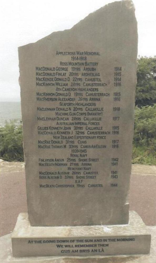 Oorlogsmonument Applecross
