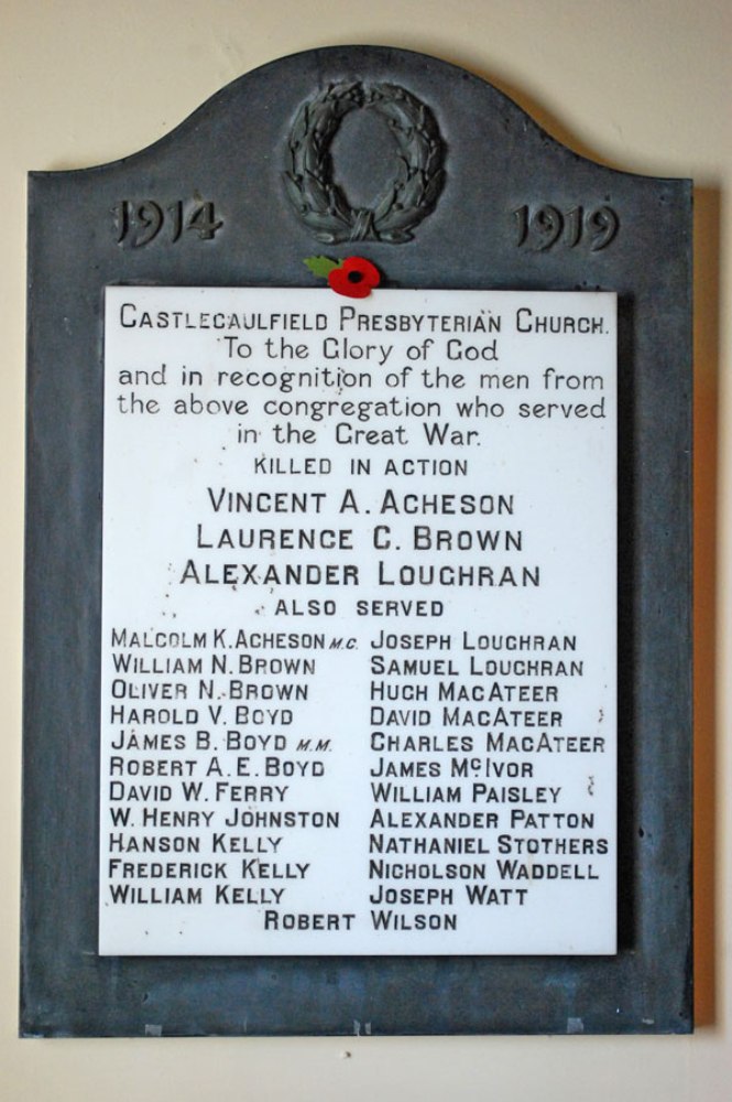 War Memorial Castlecaulfield Presbyterian Church