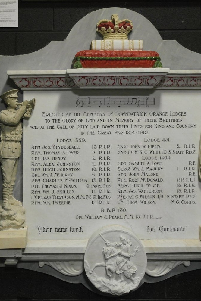 War Memorial Downpatrick Orange Lodge