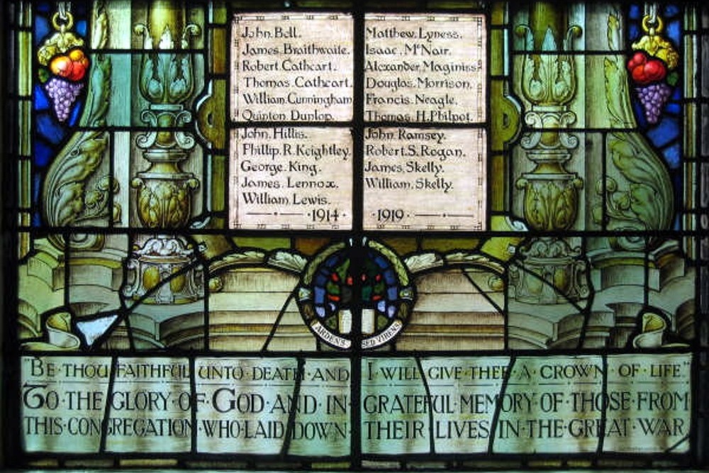 Remembrance Window Railway Street Presbyterian Church