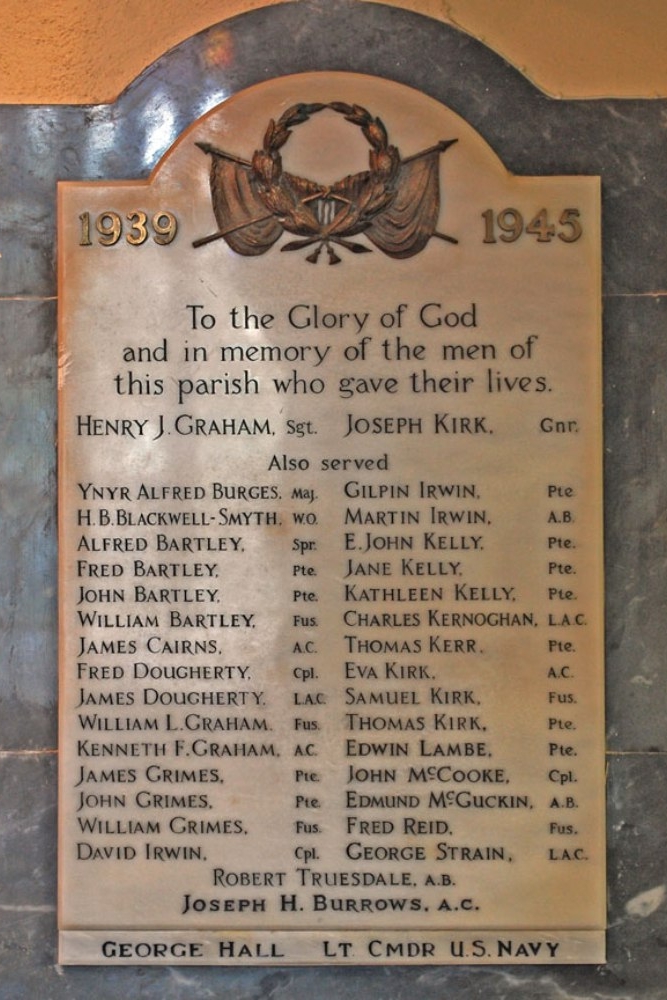 Monument Tweede Wereldoorlog Castlecaulfield Church of Ireland