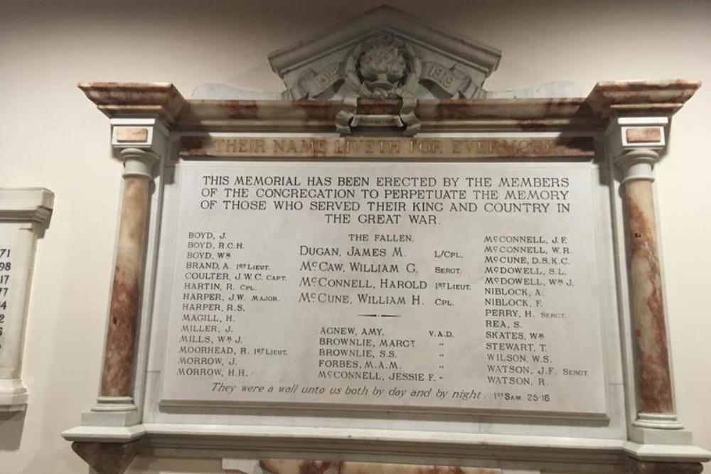 World War I Memorial Gilnahirk Presbyterian Church