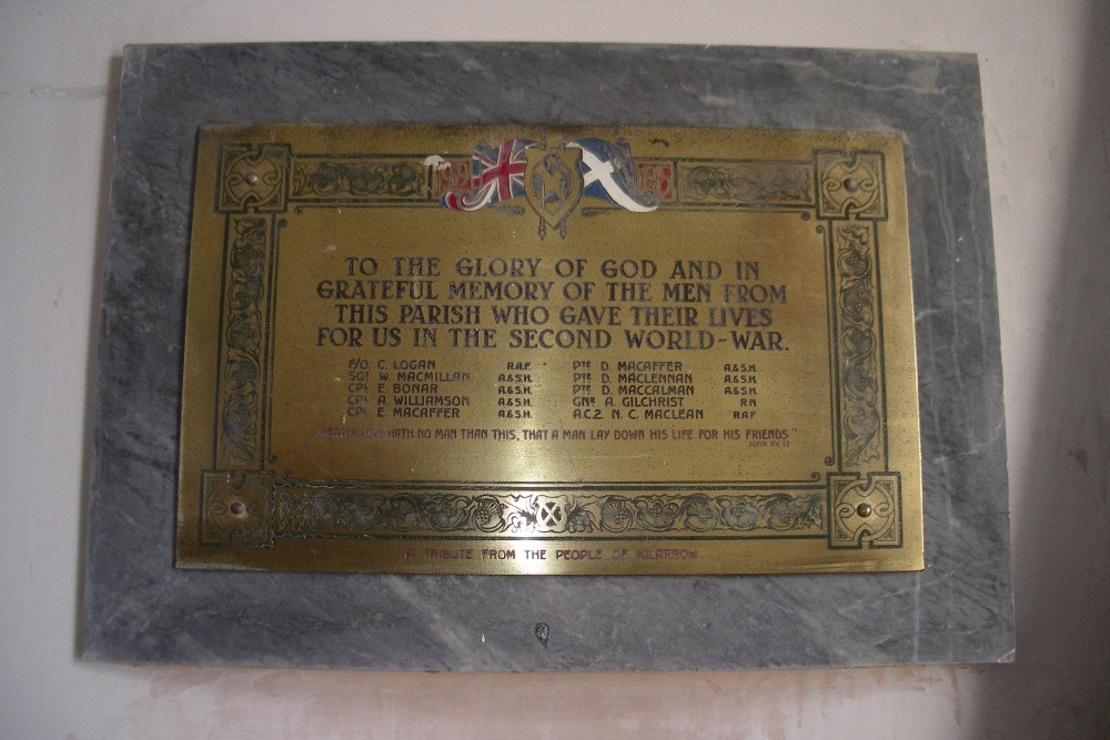 World War II Memorial Kilarrow Parish Church
