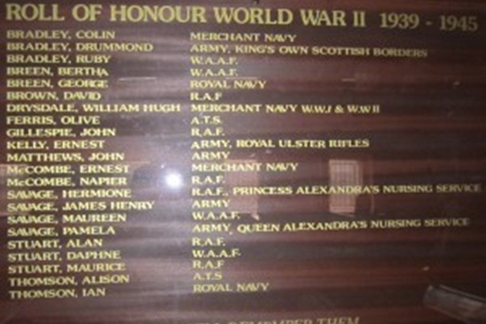 World War II Memorial Portaferry Presbyterian Church