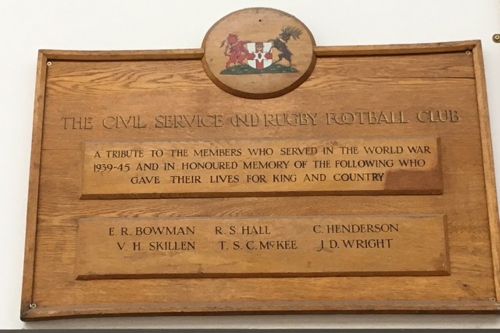 Oorlogsmonument The Civil Service (NI) Rugby Football Club