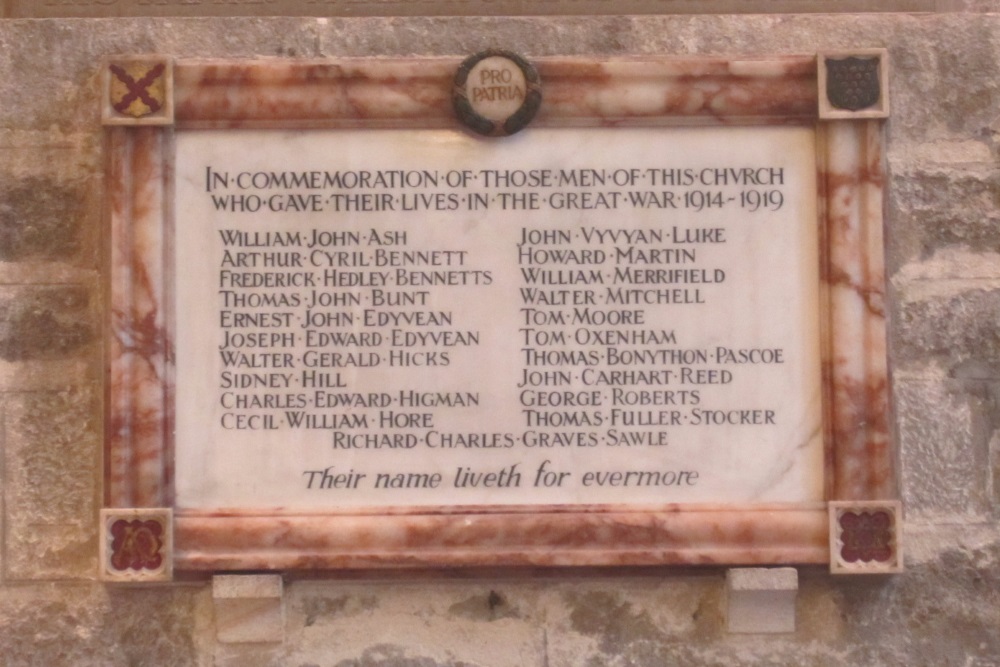 Oorlogsmonument Holy Trinity Church St Austell #3