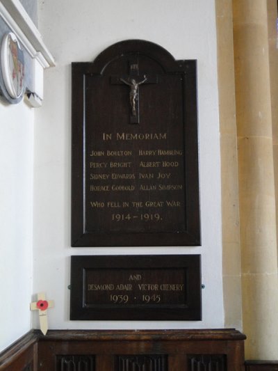 Oorlogsmonument Flixton Church