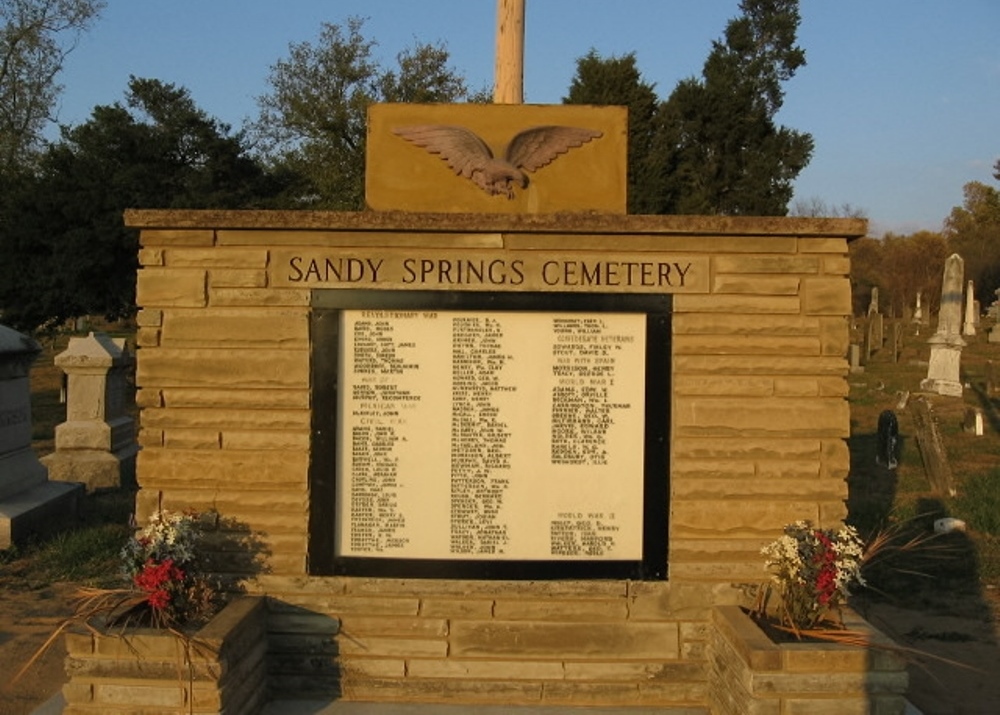 Memorial Buried veteran Sandy Spring Cemetery