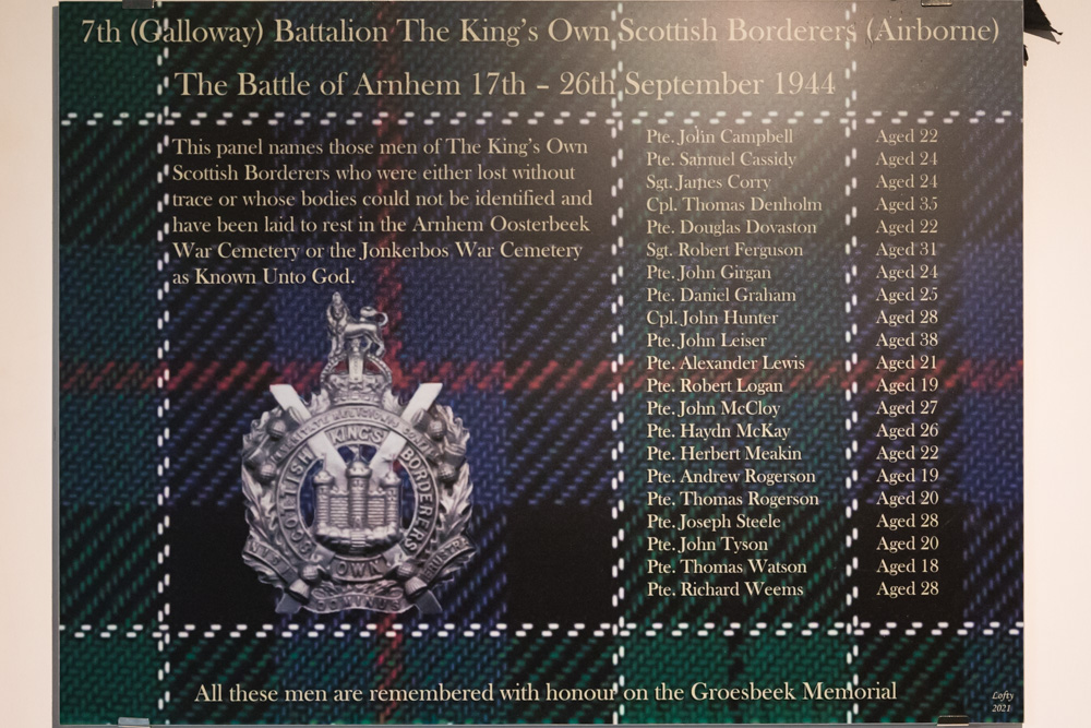 Gedenktekens Vermiste Zweefvliegtuigpiloten & Militairen 7th Battalion The Kings Own Scottish Borderers #3