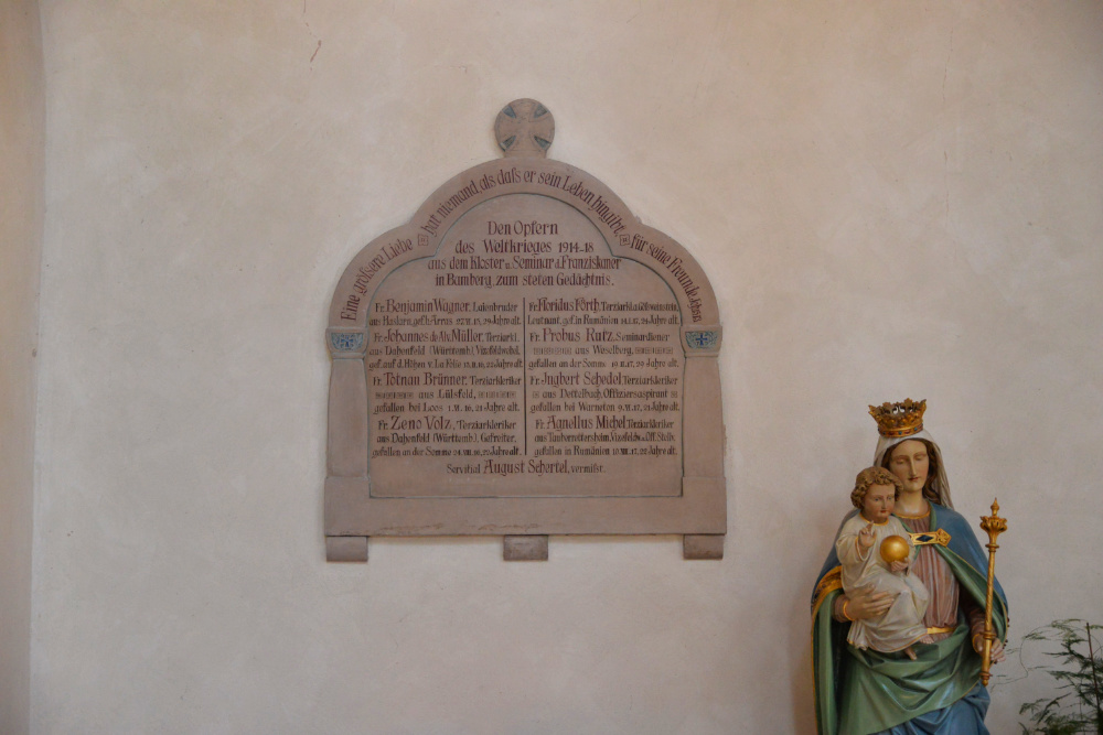 Oorlogsmonument Klooster en Seminar Franciscaner Bamberg #1