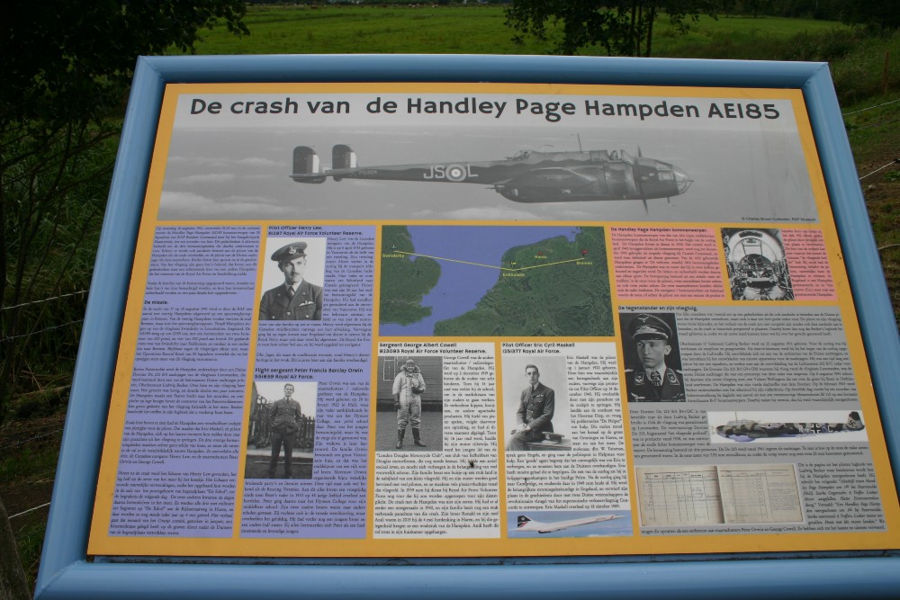 Monument Crashlocatie Handley Page Hampden AE185 #2