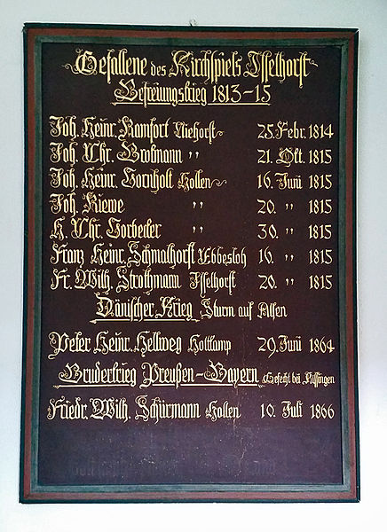 Memorial Wars of 1813-1815, 1864 and 1866 Isselhorst #1