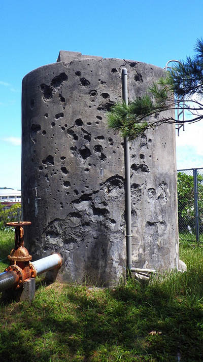 Bullet and Grenade Impacts Water Tank Nago-Shi #1