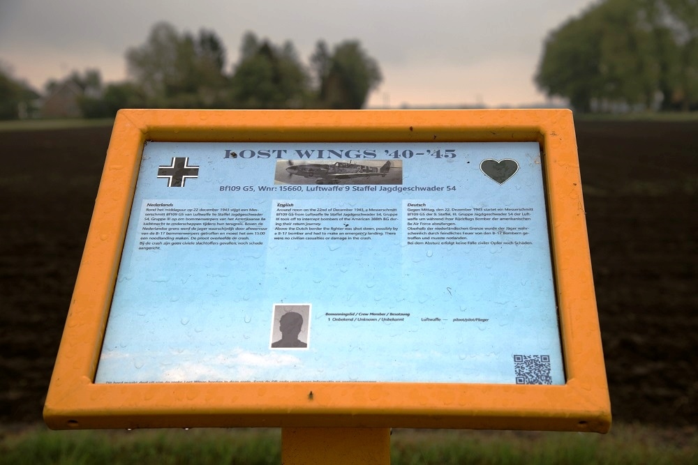 Memorial Sign Crash Location Messerschmitt Bf 109 Wnr. '15660' #1