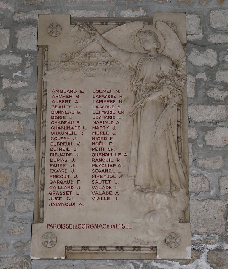 Monument Eerste Wereldoorlog Parochie van Corgnac-sur-l'Isle #1
