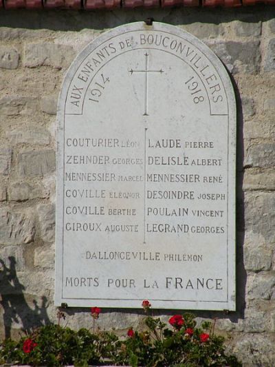 War Memorial Bouconvillers Cemetery