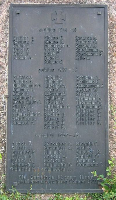 War Memorial Hörsum #2