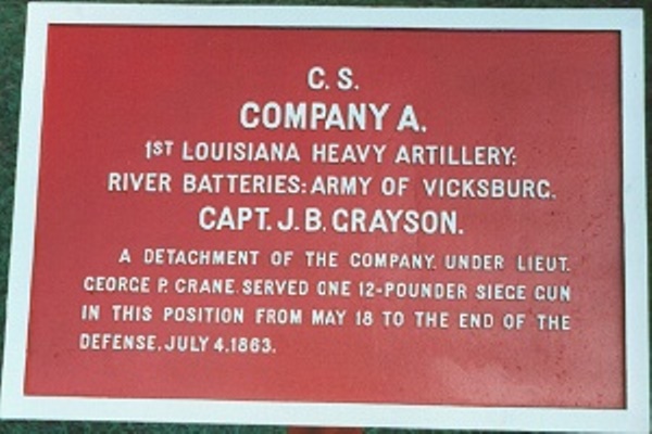 Position Marker 1st Louisiana Heavy Artillery, Company A (Confederates) #2