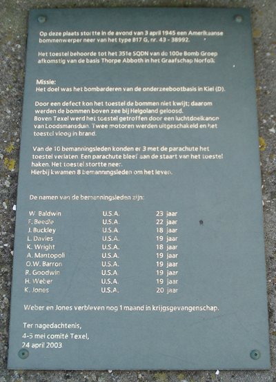 Monument Neergestorte B-17 #3