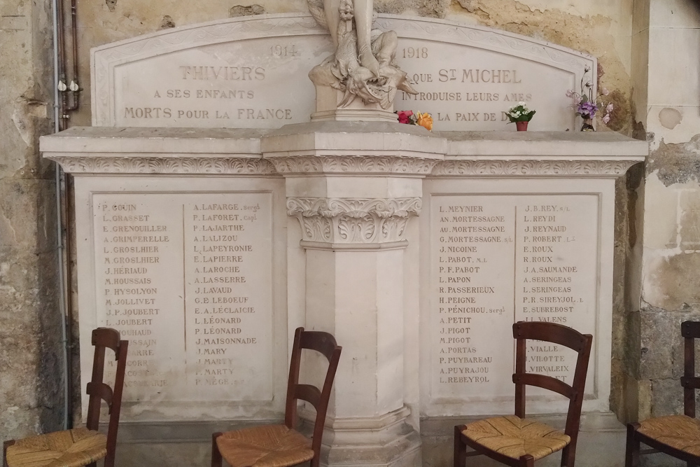 Memorials World War One Thiviers Church #3