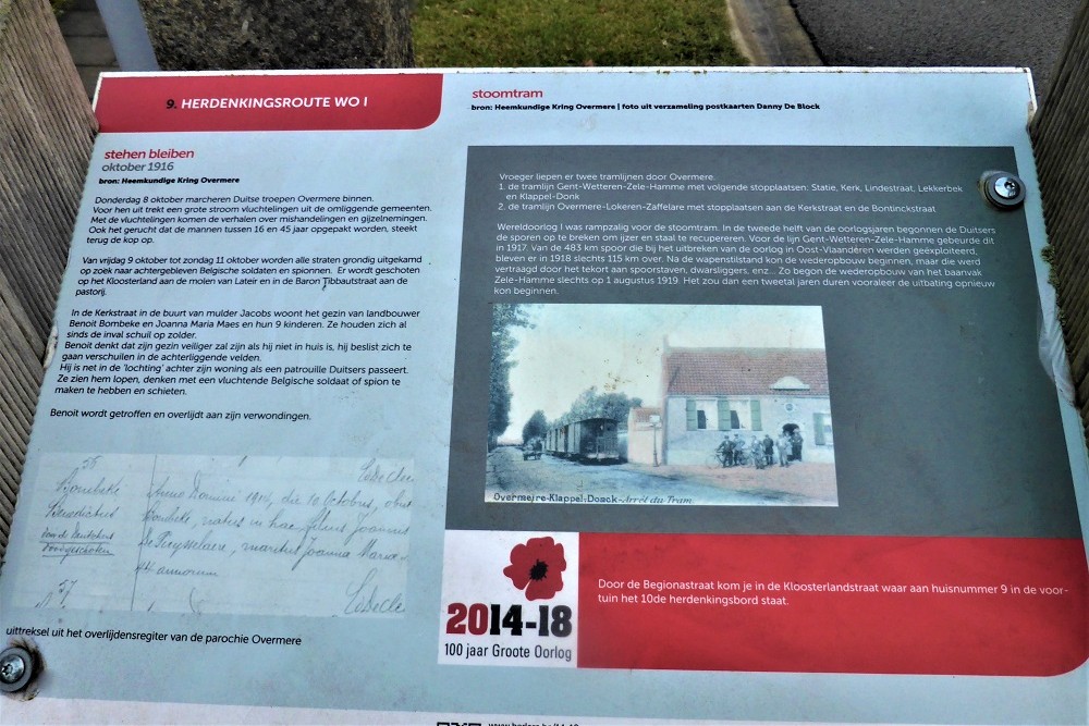 Memorial Route 100 years Great War - Information Board 9 #1