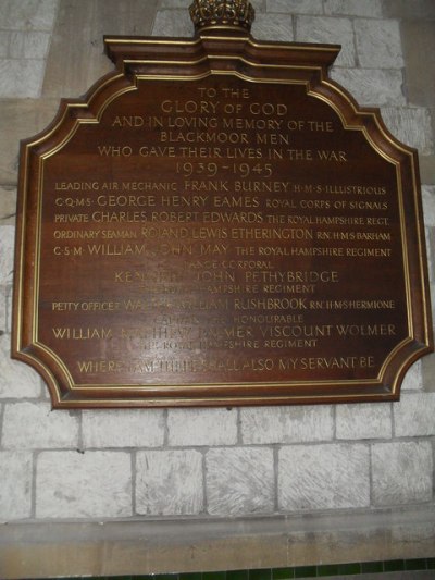 War Memorial St Matthew Church Blackmoor