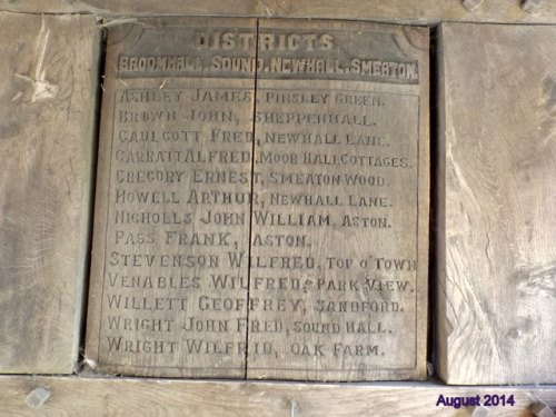 World War I Memorial Districts Broomhall, Sound, Newhall and Smeaton #1