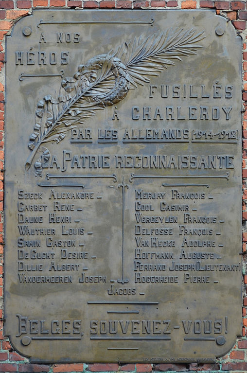 Plaque Executed People Charleroi
