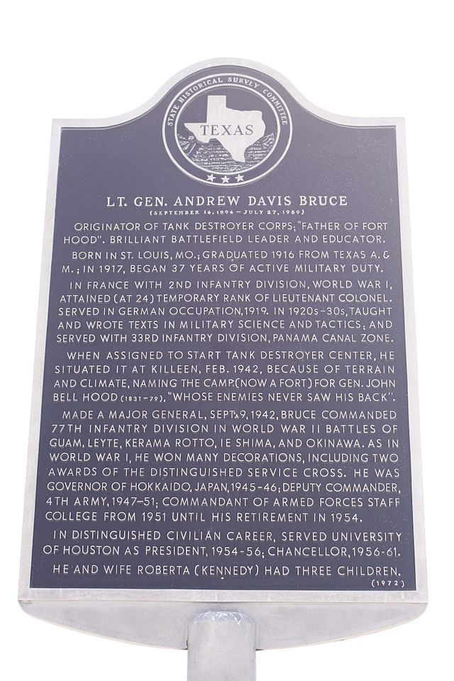 Texas Historic Marker - Lt. Gen. Andrew Davis Bruce #1