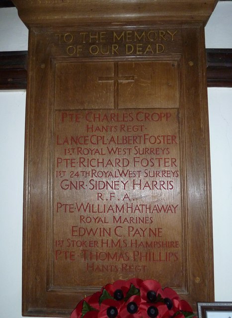 Oorlogsmonument Mattingley Church