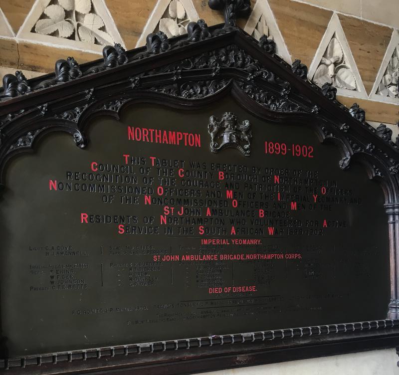 Memorials Anglo-Boer War The Guildhall Northampton #1