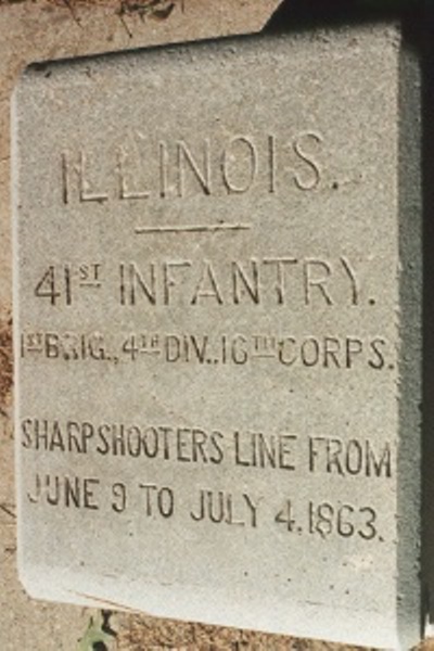 Positie-aanduiding Scherpschutterslinie 41st Illinois Infantry (Union)